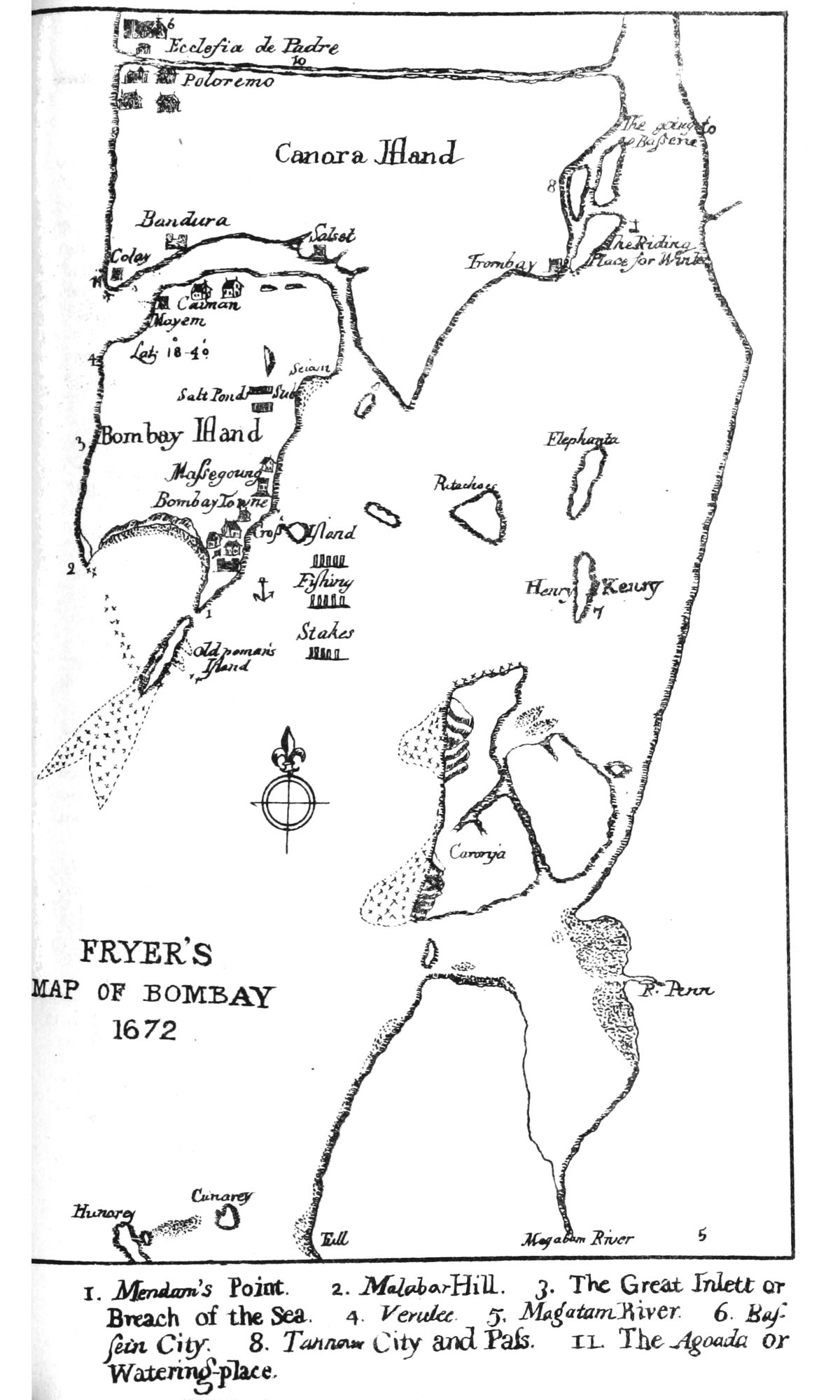 Map of Bombay in 1672